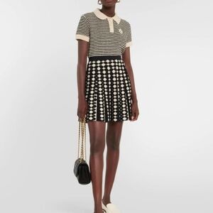 Tory Burch Elegant Black and Cream Women's Skirt